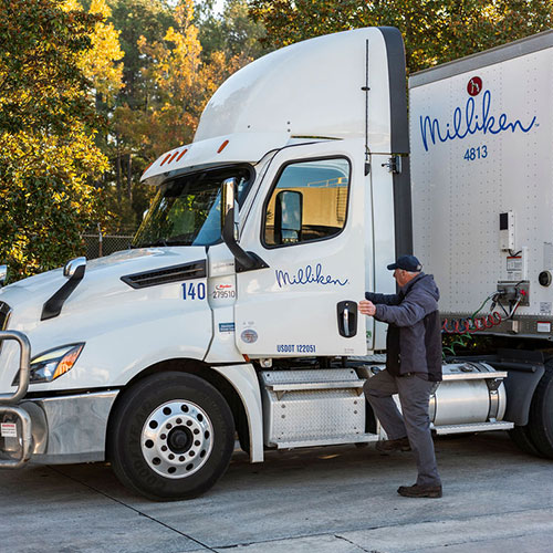 Picture of a white Milliken semi-truck