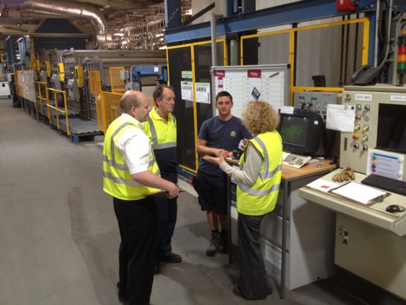 Safety Gemba Walk occurring at Milliken to help leaders gain valuable insights and ensure efficient and safe practices