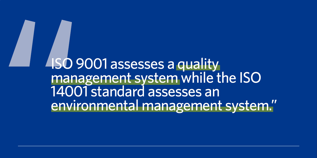 Graphic of quote explaining ISO standards differences